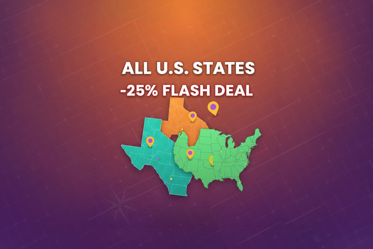 All U.S. States -25% Flash Deal