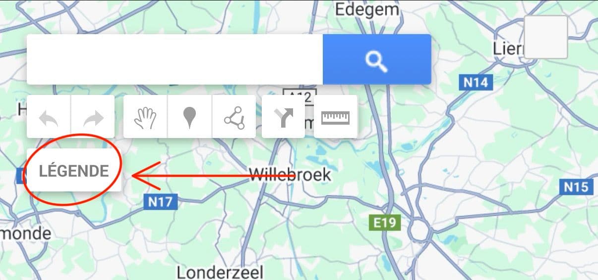 Blue “Import” button inside Google My Maps legend
